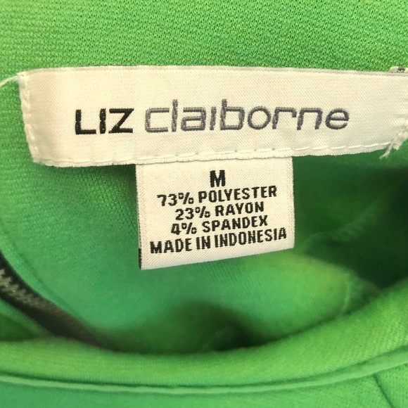 Liz Clairborne Green Zip Back Blouse Size M - Picture 11 of 13